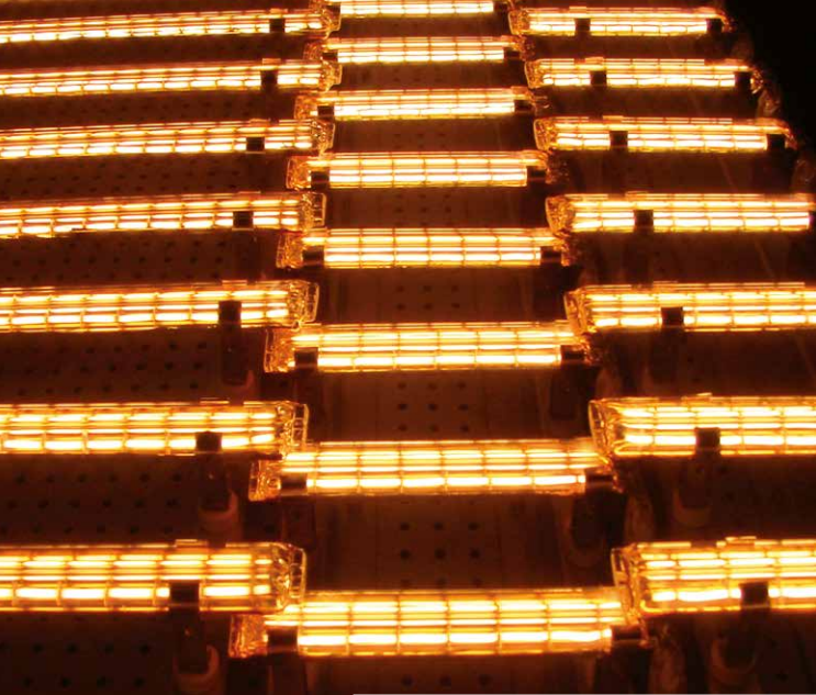 Solvent ink drying lamp for printer